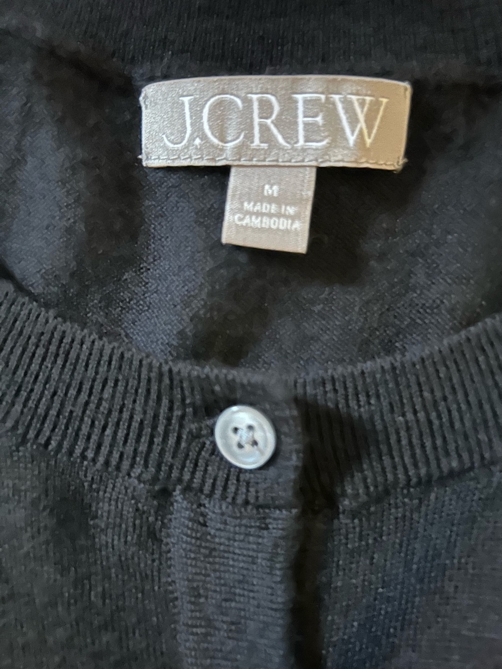 J. Crew Black Classic Crewneck Button-Front Cardigan - Picture 5 of 5